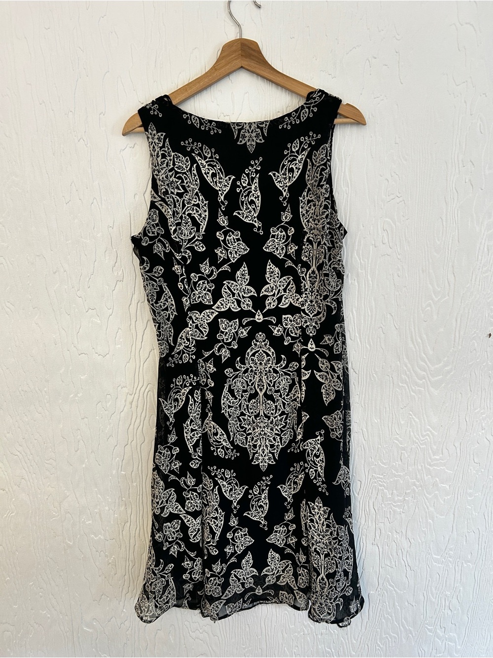 VINTAGE Y2K Floral Bandana Print Midi Dress Medium Black Sheer Floaty Party - Picture 4 of 4